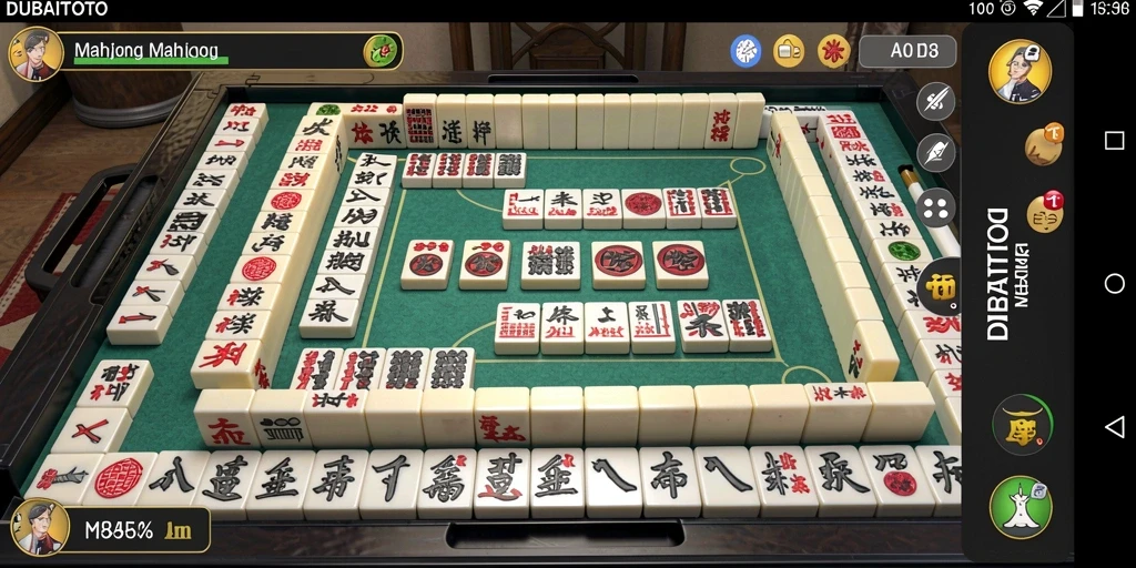 Screenshot gameplay DUBAITOTO menampilkan aksi seru permainan Mahjong.