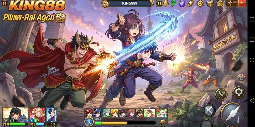 Tangkapan layar gameplay anime KING88 yang seru dan mendebarkan.