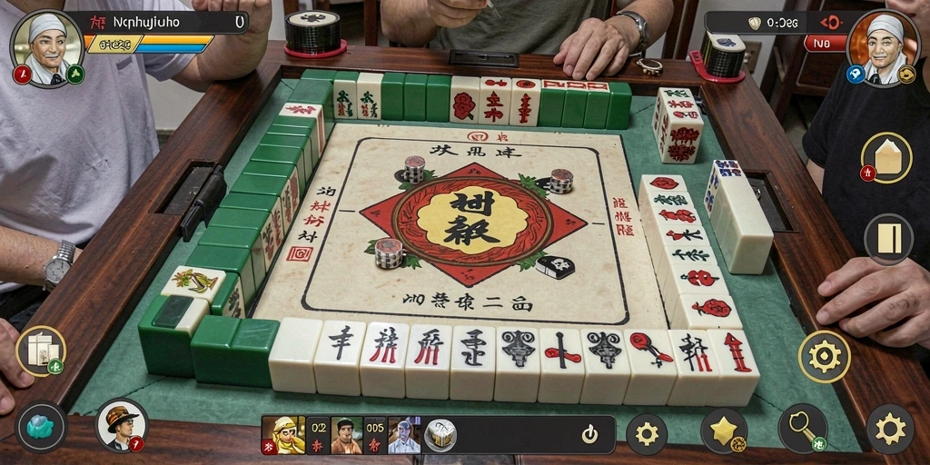 Screenshot N32 menampilkan antarmuka permainan Mahjong yang menarik.