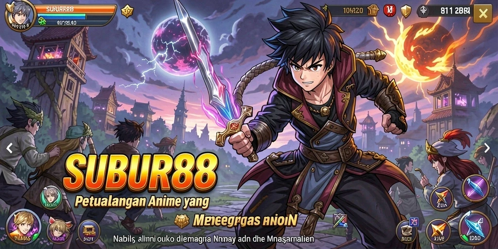 Tampilan gameplay menarik dari SUBUR88 dengan karakter Anime.