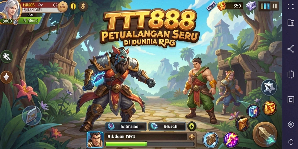 Tangkapan layar utama menunjukkan aksi seru dalam TTT888.